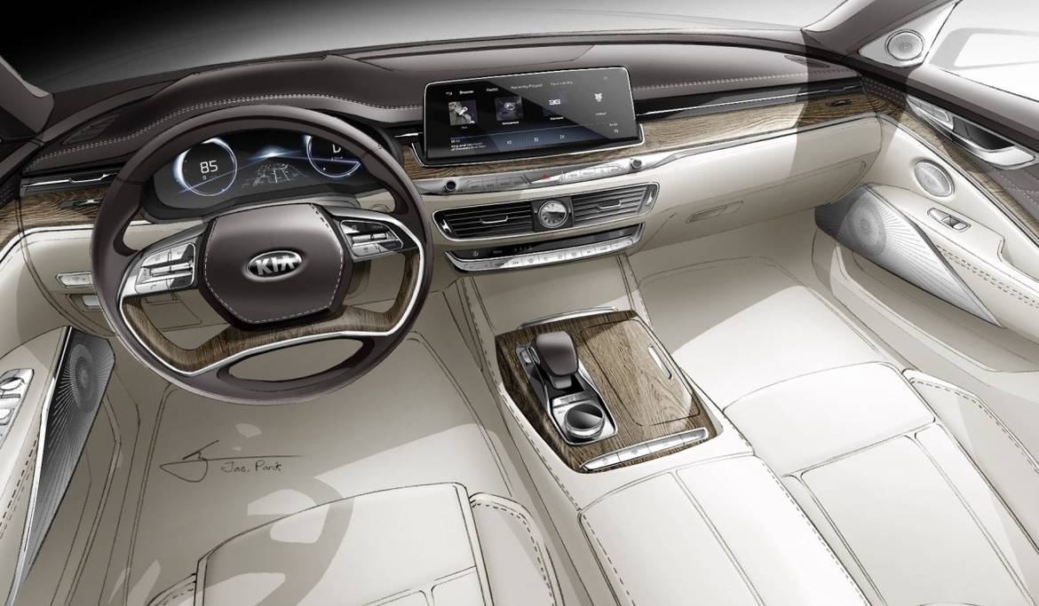 Kia показала в скетчах новый Quoris