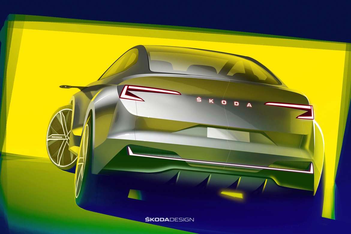 Skoda показала первые изображения электрического кроссовера Vision iV