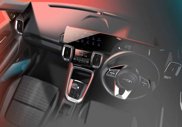Kia Sonet: новые скетчи и дизайн интерьера