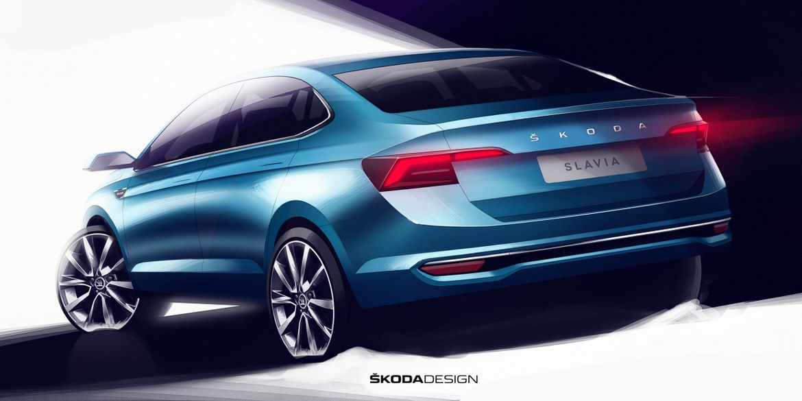 Skoda показала первые изображения компактного седана Slavia