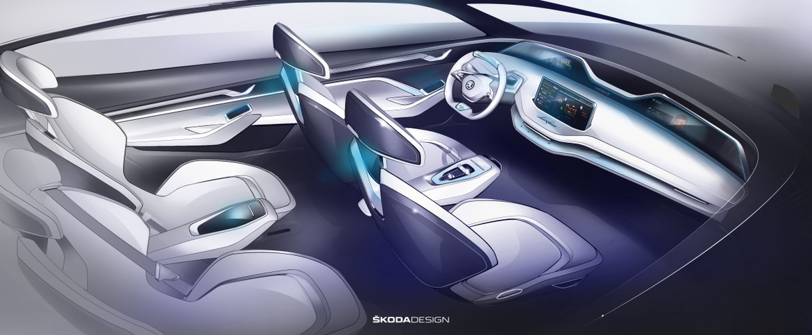Skoda показала интерьер Vision E
