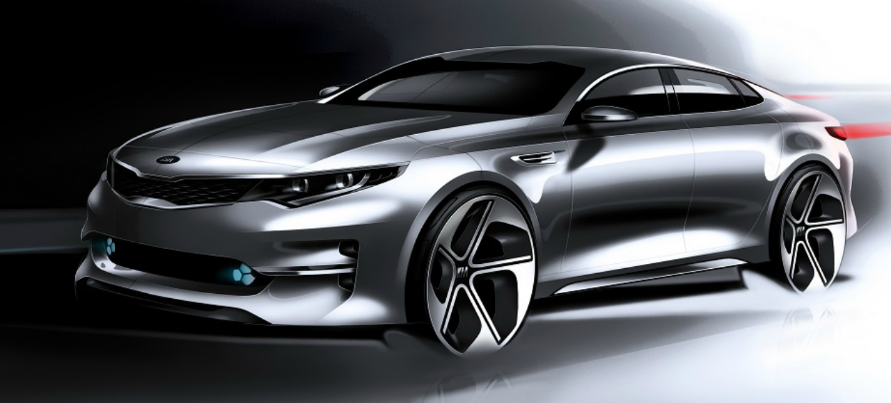 Новая Kia Optima дебютирует Нью-Йорке: первое изображение
