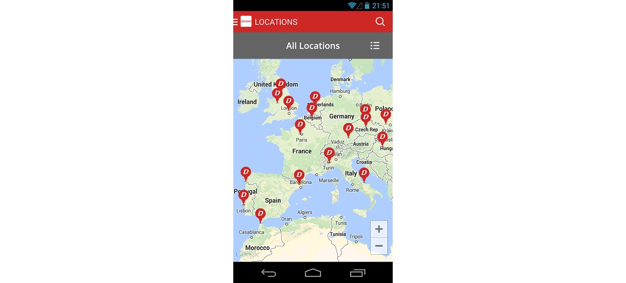 DENSO EUROPE в смартфоне