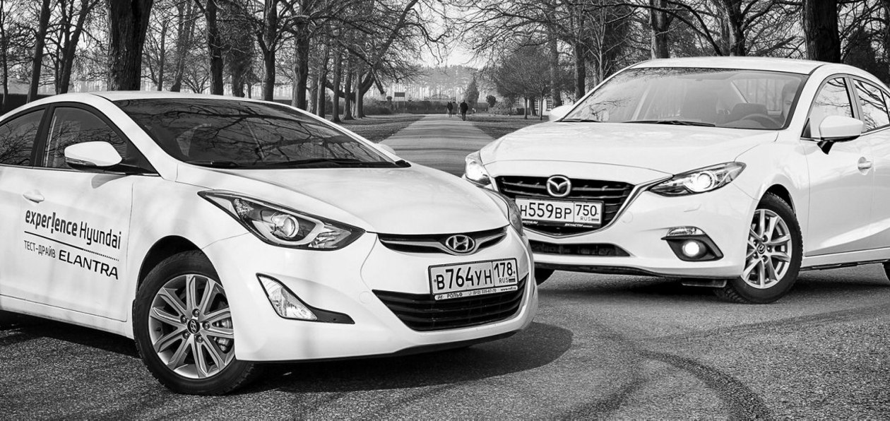 Тест-драйв Mazda 3 против Hyundai Elantra: кто на свете всех красивей?