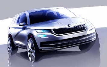 Skoda выложила скетчи серийного Kodiaq