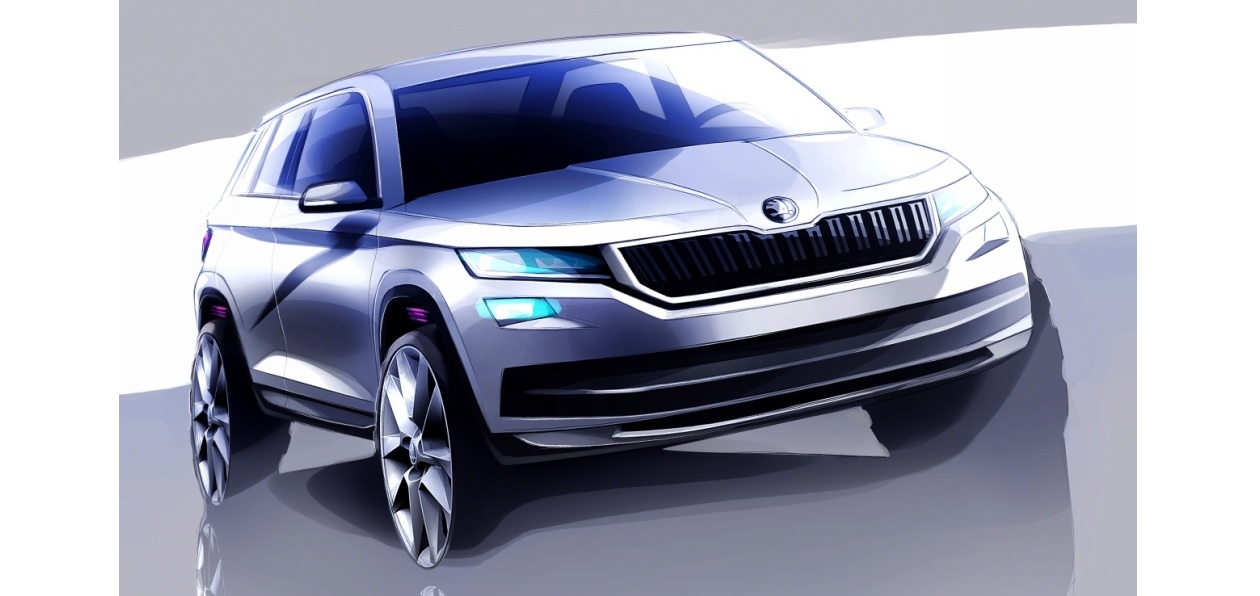 Skoda выложила скетчи серийного Kodiaq