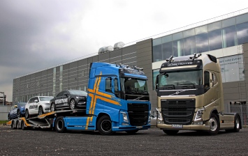 Volvo оригинально представила в Петербурге обновленные тягачи FH