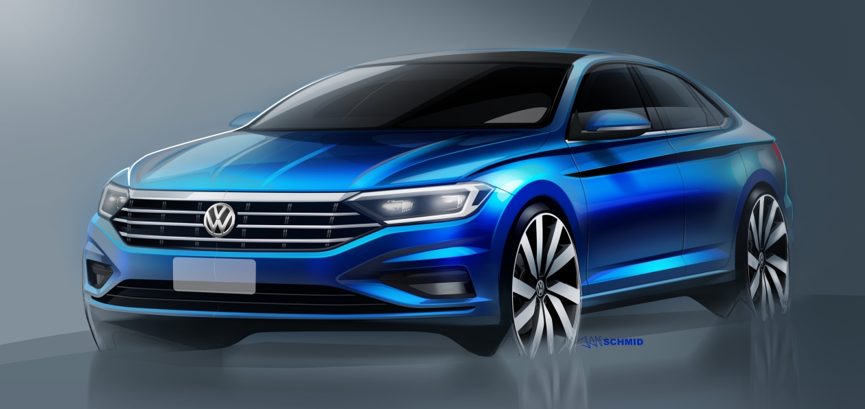 Volkswagen выложил скетчи новой Jetta