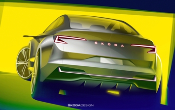 Skoda показала первые изображения электрического кроссовера Vision iV
