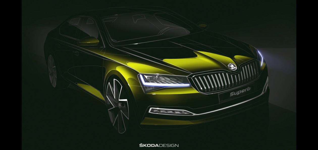 Skoda выложила скетч обновленного Superb