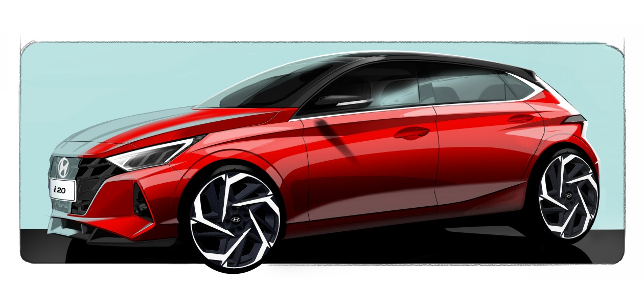 Hyundai выложил скетчи нового i20