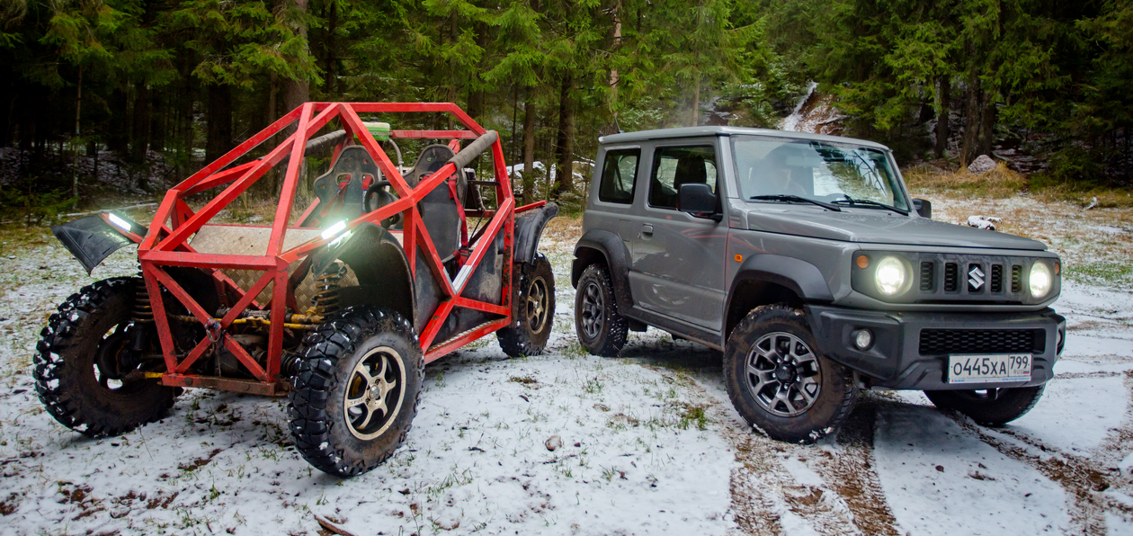 Тест-драйв нового Suzuki Jimny против багги: внедорожное веселье