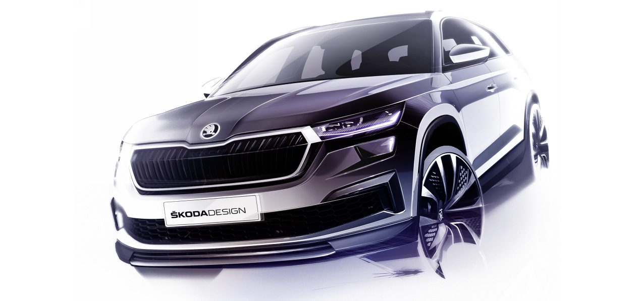 Skoda выложила первые скетчи нового Kodiaq