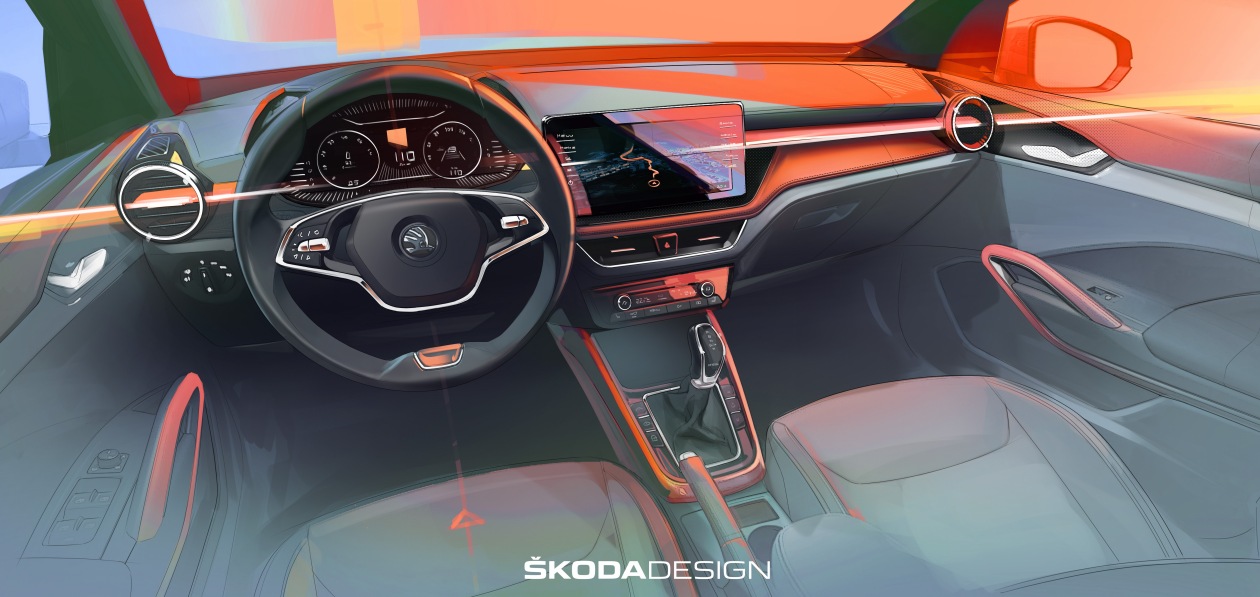 Skoda раскрыла дизайн интерьера новой Fabia