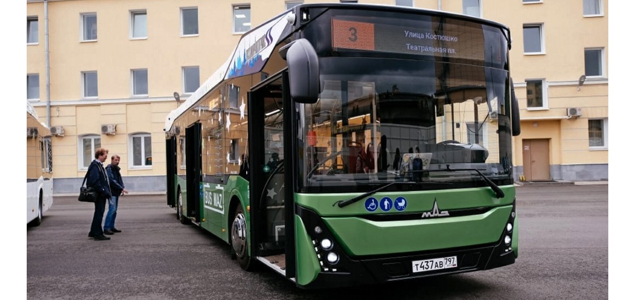 Новый автобус МАЗ прибыл в Петербург для опытной эксплуатации