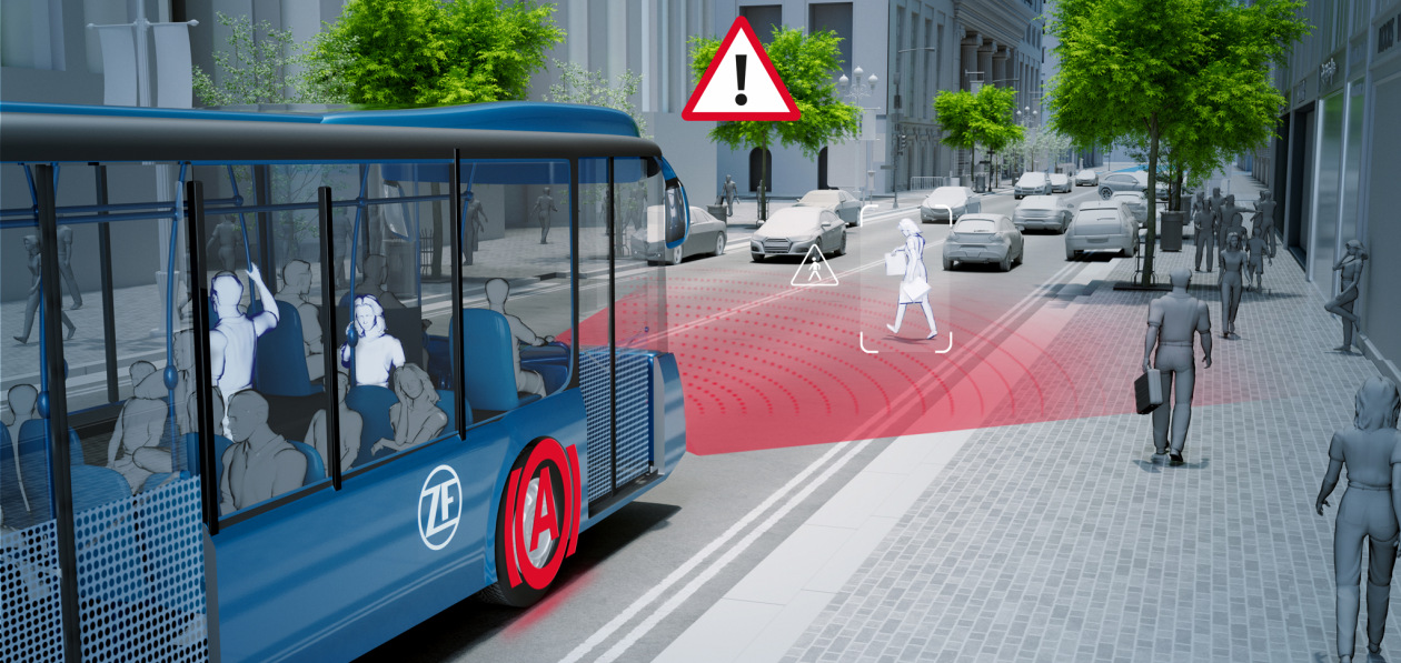 ZF представила систему смягчения последствия лобового столкновения для автобусов