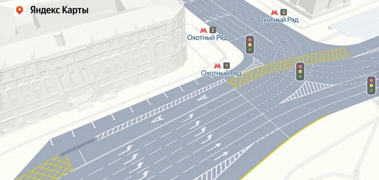 В «Яндекс Картах» и «Навигаторе» появилась подробная дорожная разметка