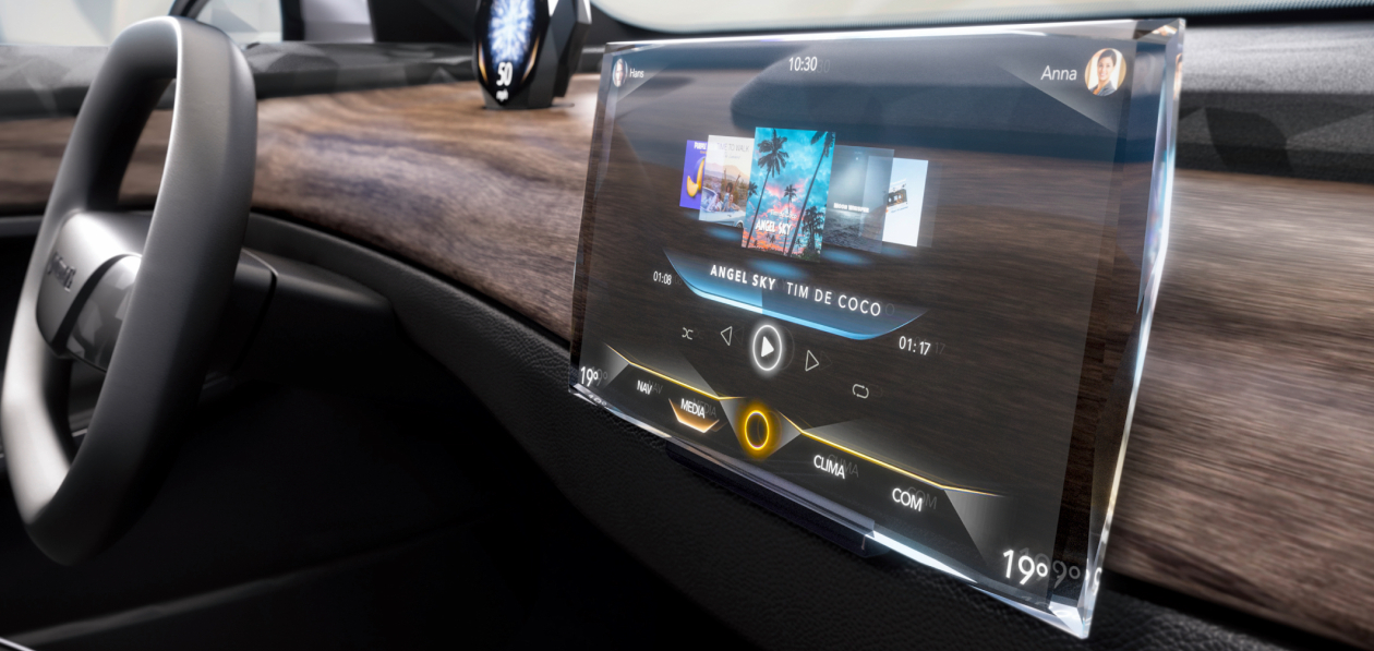Continental представил дисплей из хрусталя