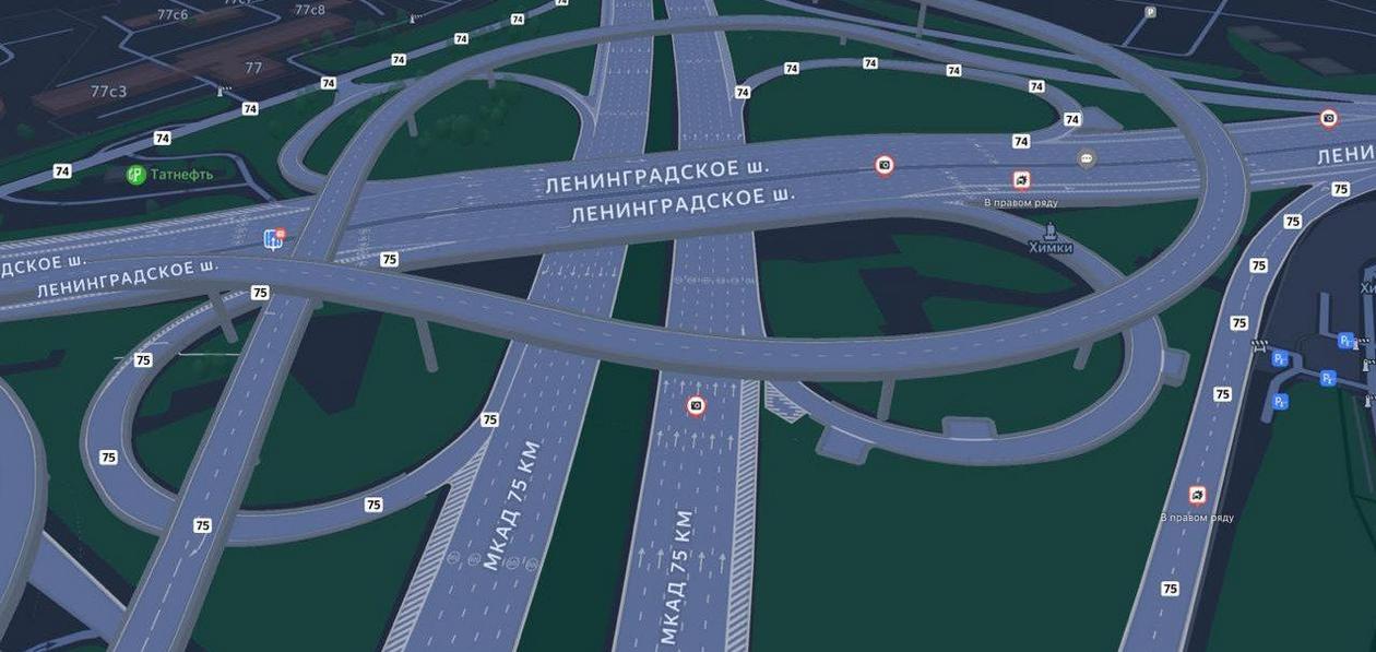 В «Яндекс Картах» и «Навигаторе» появились детализированные развязки